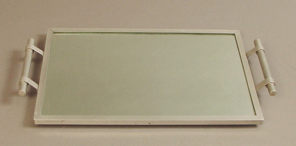 French Art Deco Rolling Liquor Bar in Aluminum, with Tray 3