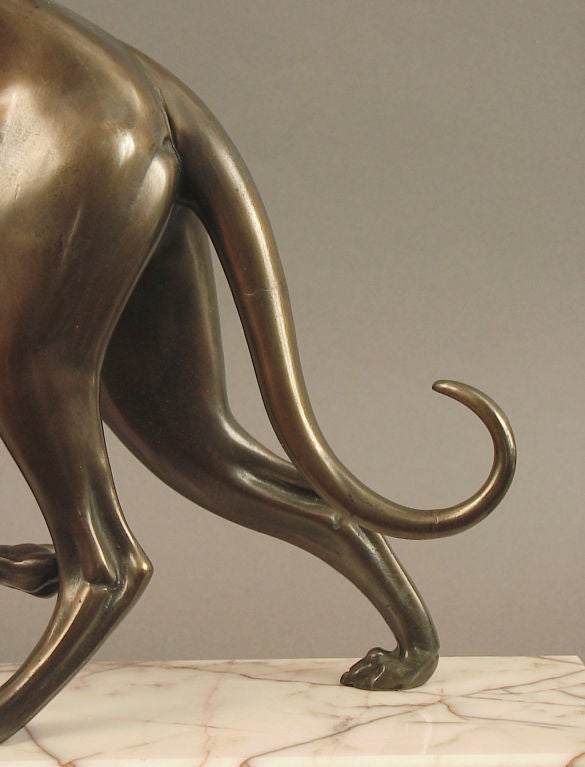 French Art Deco Sculpture of a Whippet (Dog) by Irenee Rochard 2
