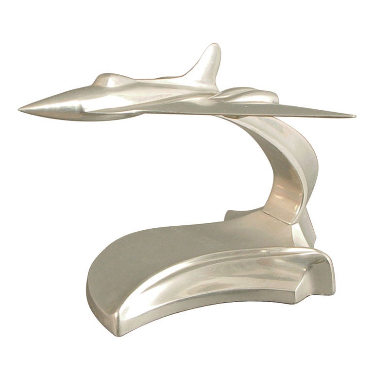 Jet Plane Desk Sculpture Art Decoish in Style at 1stDibs