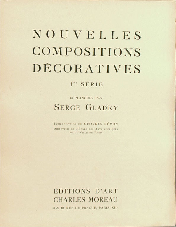 French Art Deco Pochoirs Serge Gladky Nouvelles Compositions For Sale 1