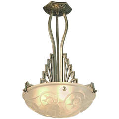 Antique French Art Deco Chandelier -- A Riot of Geometry!