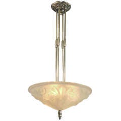 A Signature French Art Deco Chandelier by Degué