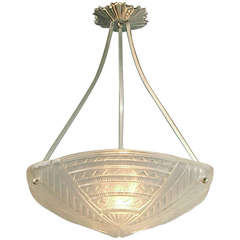 French Art Deco Triangular Lighting Bowl by Noverdy (A PAIR AVAILABLE)