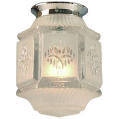 French Art Deco Flush-mount Frosted and Clear Glass Decorative Lighting Globe