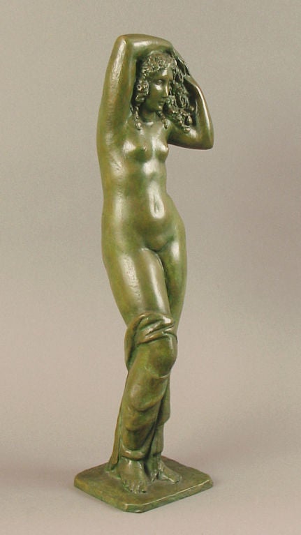 20th Century French or Belgian Art Deco Bronze, Nude, signed Martrus For Sale