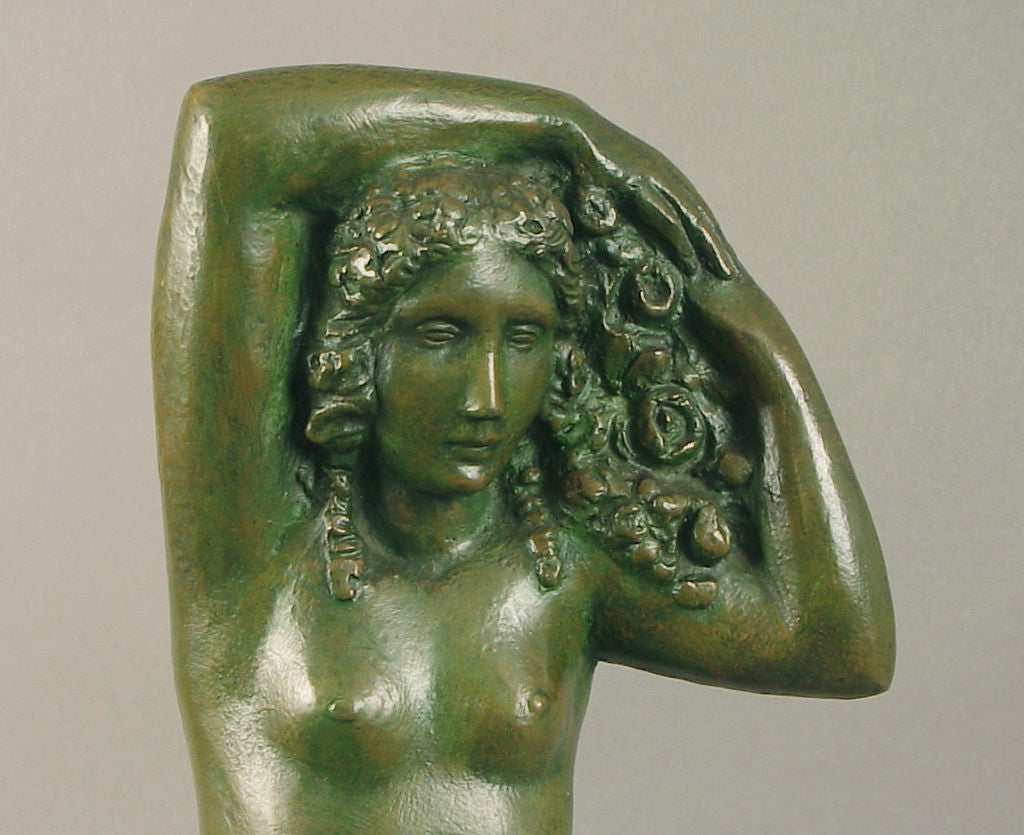 French or Belgian Art Deco Bronze, Nude, signed Martrus For Sale 3