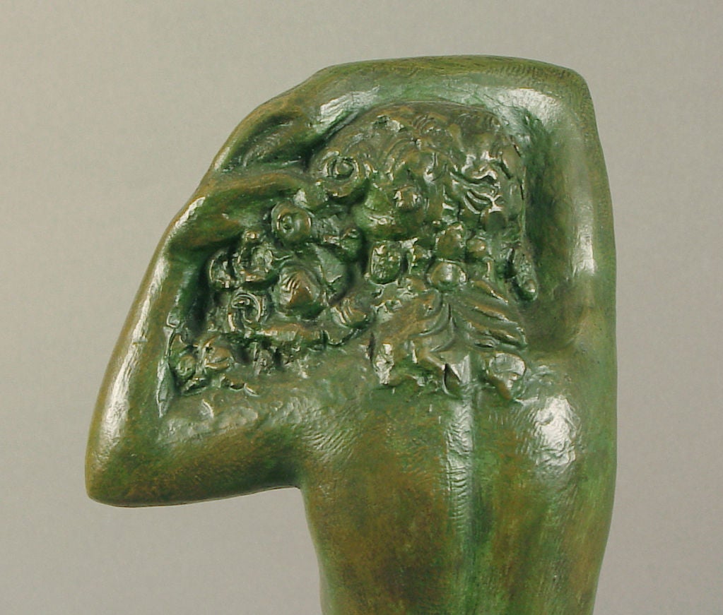 French or Belgian Art Deco Bronze, Nude, signed Martrus For Sale 4