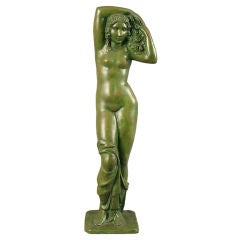 French or Belgian Art Deco Bronze, Nude, signed Martrus
