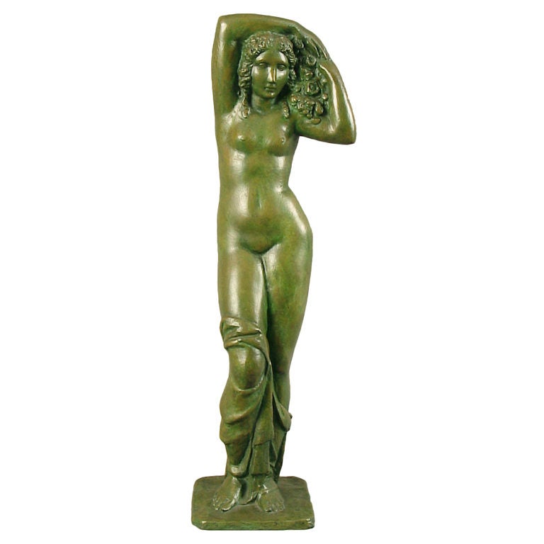 French or Belgian Art Deco Bronze, Nude, signed Martrus For Sale