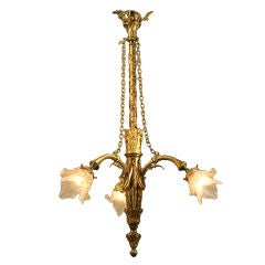 Louis XIV Bronze/Brass 3-light Chandelier