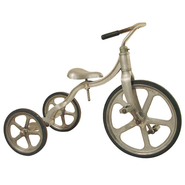 All-aluminum Tricycle convertible to Bicycle! Art Deco stylin' at 1stDibs |  vintage aluminum tricycle, convertible tricycle to bicycle, art deco  tricycle