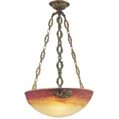 Muller Pendant Art Glass Bowl Ceiling Light with Bronze Fittings