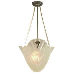 Spectacularly Designed French Art Deco Lighting Bowl by Degue