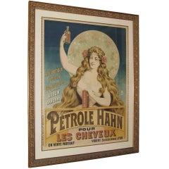 Art Nouveau "Petrole Hahn" French Poster - Voluptuous Model for Hair Care