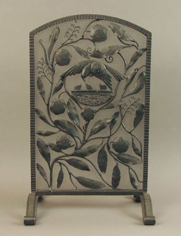 French Art Deco Wrought Iron Fire Place or Table Screen