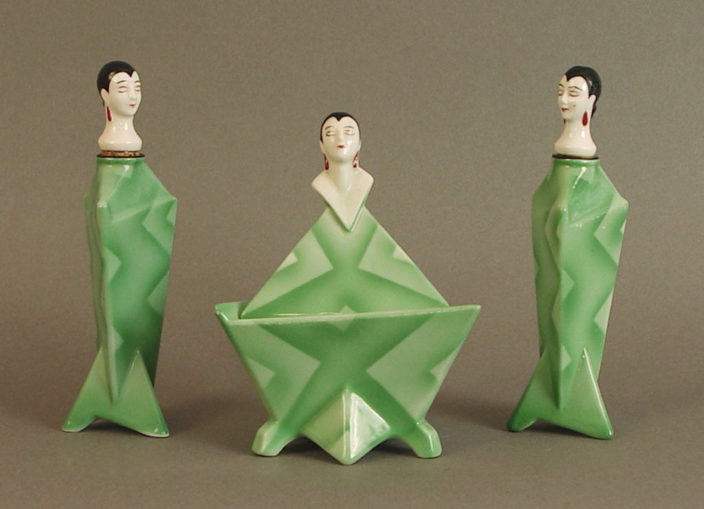 Iconic Art Deco Ladies Perfume & Powder Set - Germany (Bavaria) For Sale 3