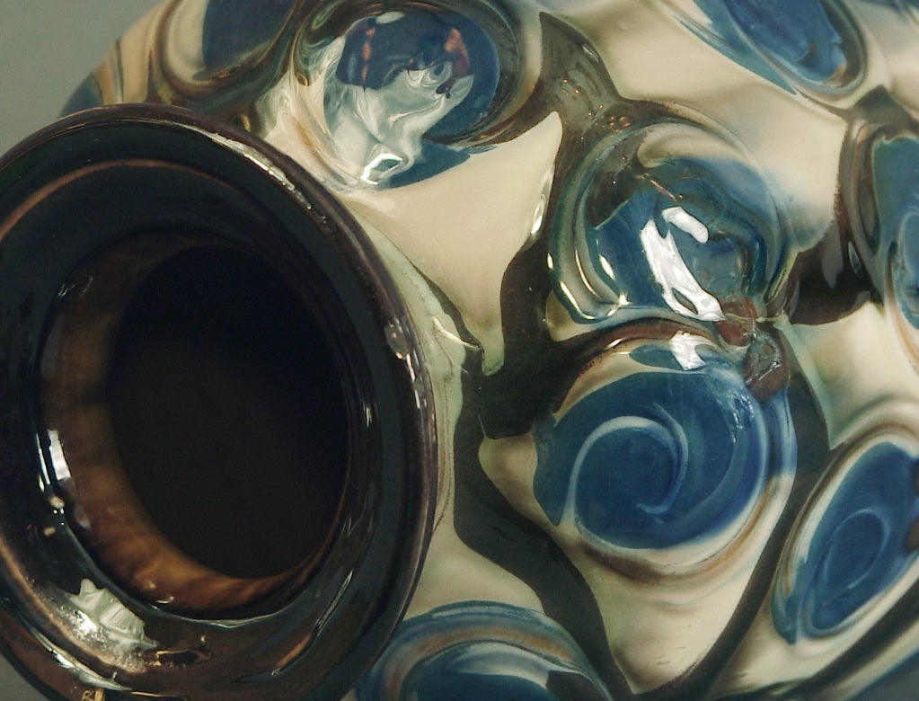 Art Deco Danish Ceramic Vase by Herman Kahler 1