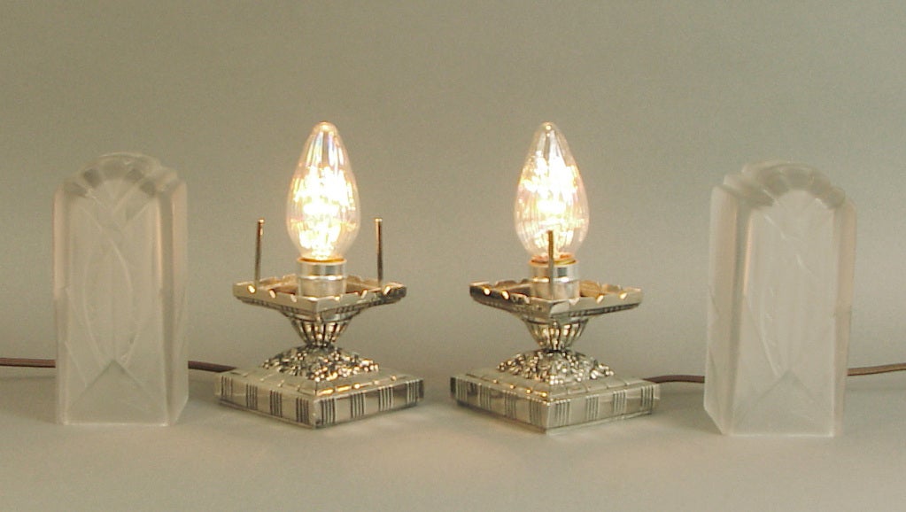 French Art Deco Table/Vanity Lamps by Hugue (et Moi!) at 1stDibs