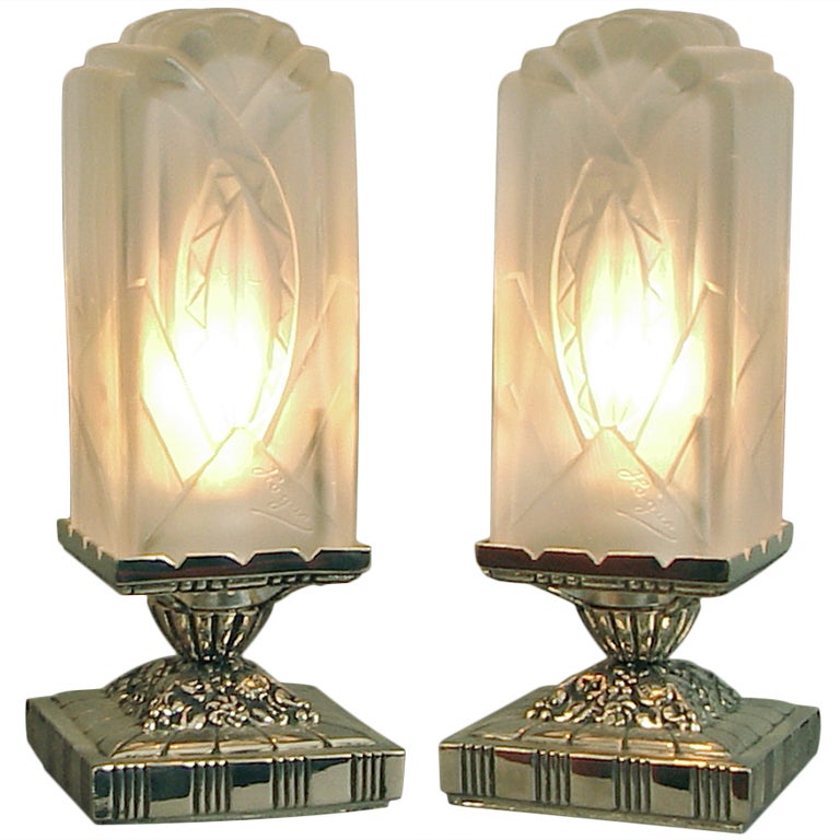 French Art Deco Table/Vanity Lamps by Hugue (et Moi!)