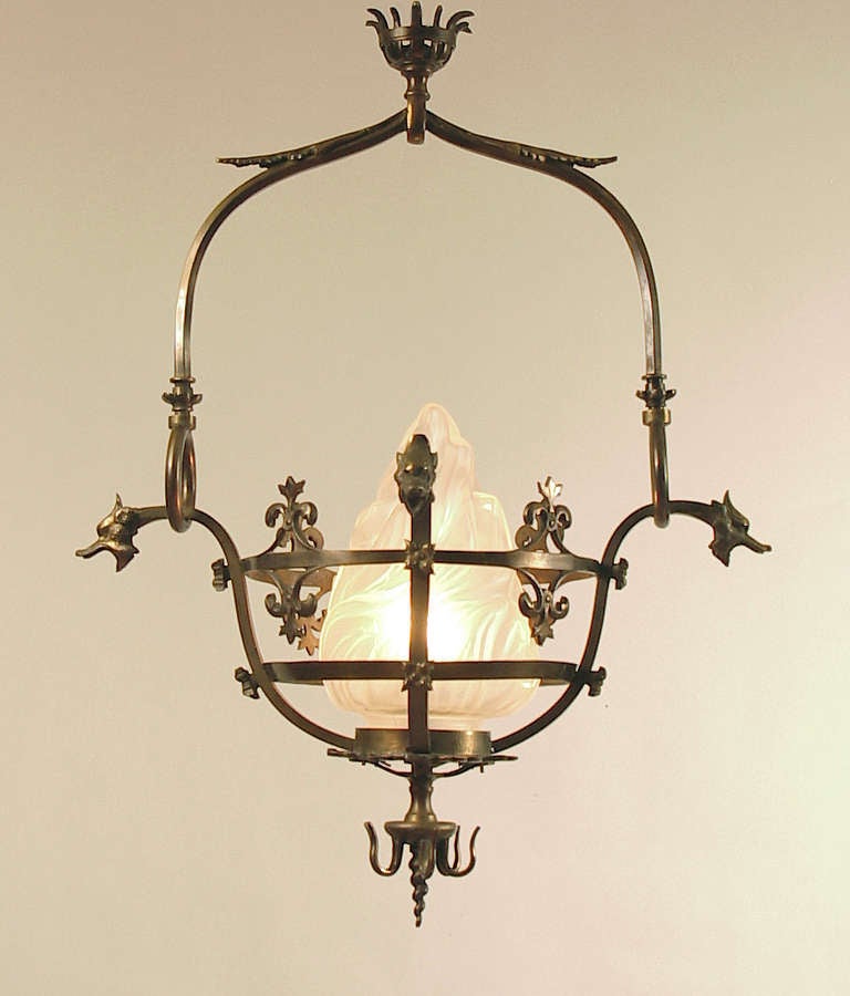 French Hundred Year Old Dragons Lighting Fixture