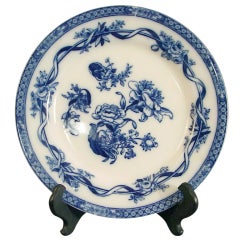 Antique Dinnerware: Art Nouveau Flow Blue China, Johnson Brothers "Tokio" Pattern