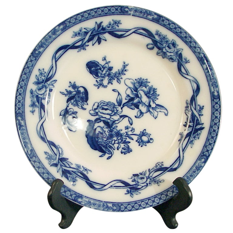 Dinnerware: Art Nouveau Flow Blue China, Johnson Brothers "Tokio" Pattern