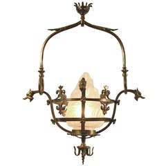French Hundred Year Old Dragons Lighting Fixture