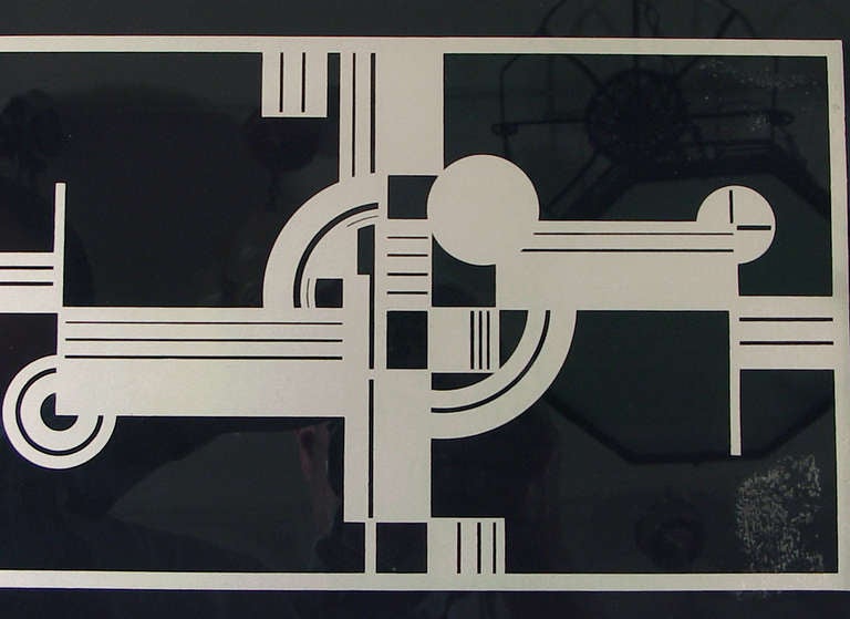 Truly Iconic German Art Deco Reverse-Painted Tray In Good Condition In San Francisco, CA