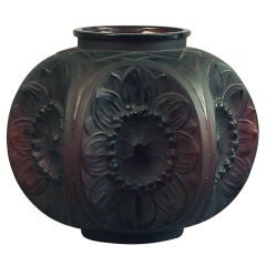 French Art Deco Colored Glass Vase by Sabino