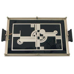 Truly Iconic German Art Deco Reverse-Painted Tray