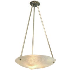 Octagonal French Art Deco Opalescent Pendant/Lighting Bowl