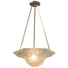Hexagonal French Art Deco Pendant/Lighting Bowl by Degue