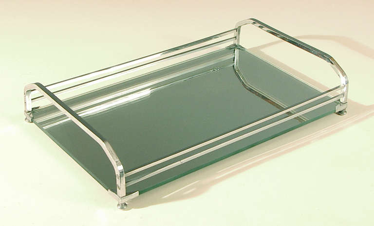 An American Modernist or Art Deco Mirrored Serving or Perfume Tray