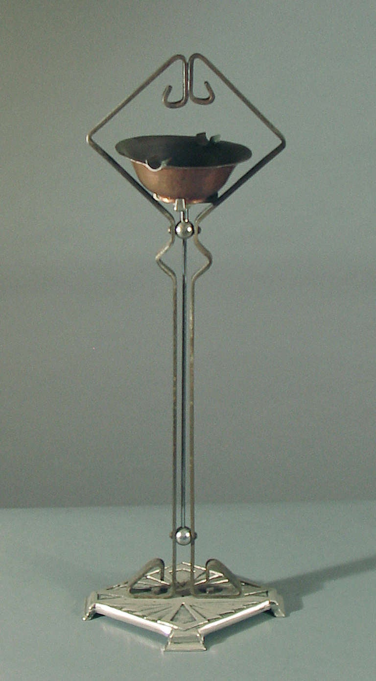 A Special American Art Deco Cigar or Cigarette Standing Ashtray