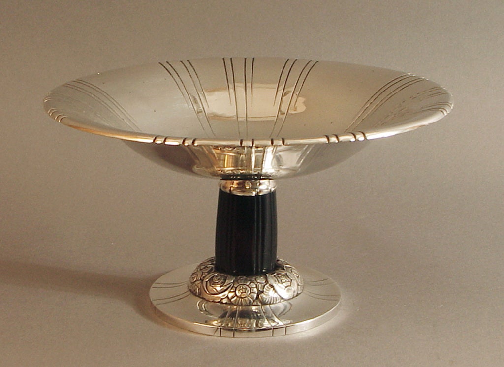 Iconic French Art Deco Silver Plate Compote For Sale 1
