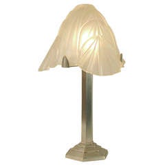 Vintage A Large and Bold French Art Deco Table Lamp by Degué
