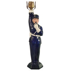 French Art Deco period Gendarme Liquor Bottle As Table Lamp