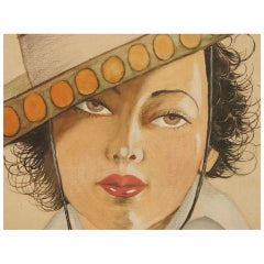 Vintage Pair of Paintings, Mexican Subjects, Art Deco Era