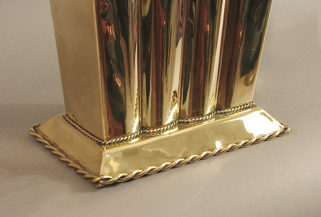 Mid-20th Century Italian Art Deco Solid Brass Vase