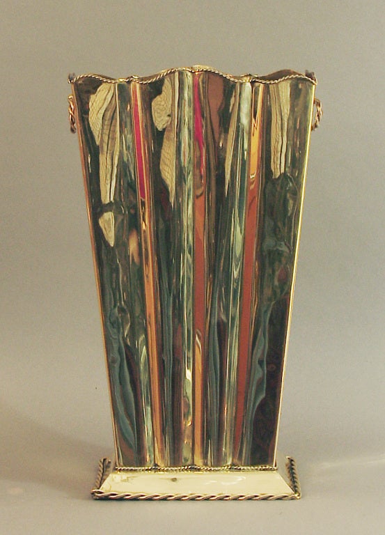 Italian Art Deco Solid Brass Vase 1