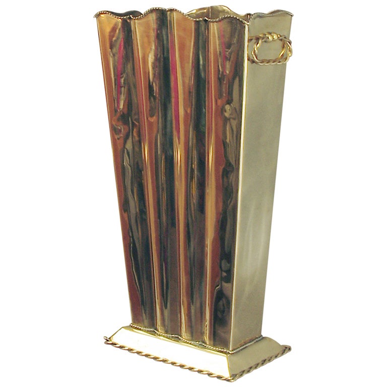 Italian Art Deco Solid Brass Vase