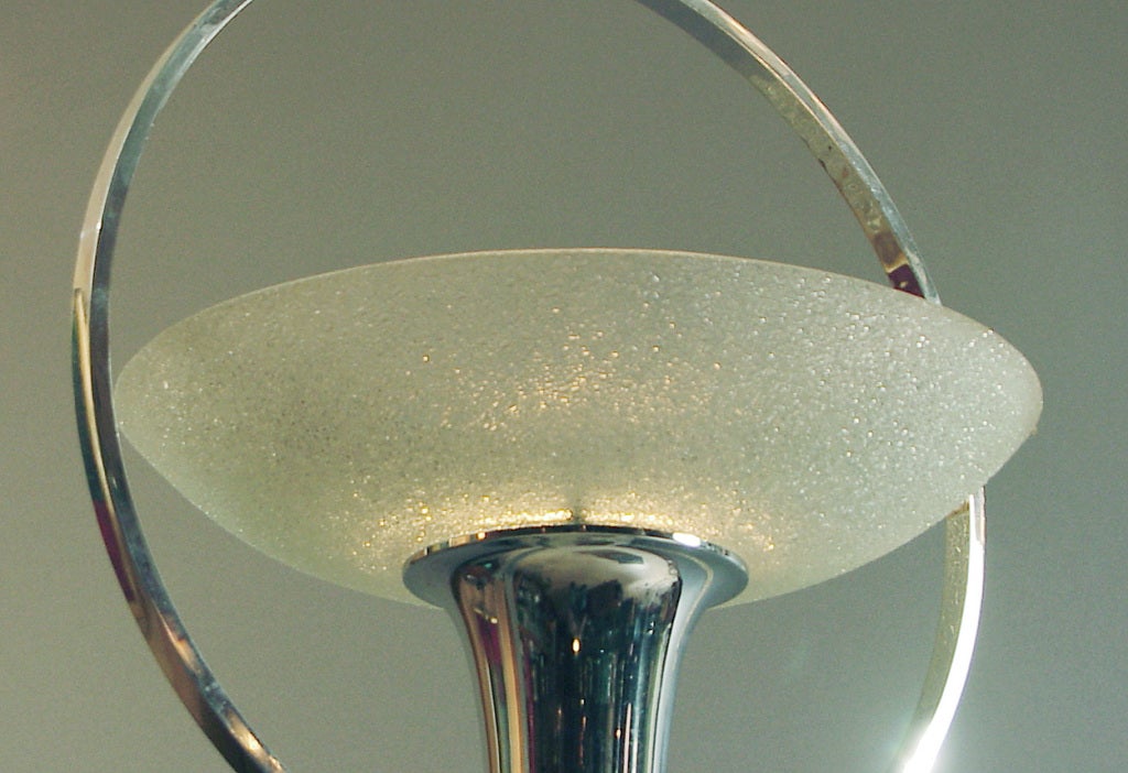 French Art Deco/Modernist Chrome Ceiling Fixture