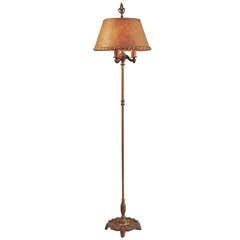 Antique Exceptional Rembrandt 3-light Floor Lamp with Mica Shade