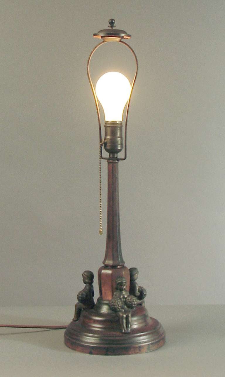 Gesso An Austrian Table Lamp with Mica Shade Circa 1910