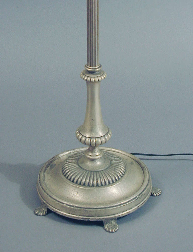 A Fine 'Teens or 'Twenties Silver-Plated Torchiere Floor Lamp In Fair Condition In San Francisco, CA