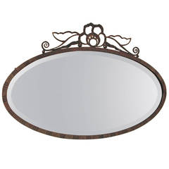 Another Killer French Art Deco Wrought iron Wall Mirror