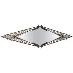 Exceptional, Dramatic And Huge French Art Deco Wrought Iron Mirror