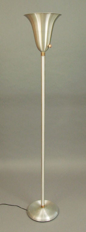 Russell Wright Aluminum Torchiere Floor Lamp -- Art Deco/Modernist 1