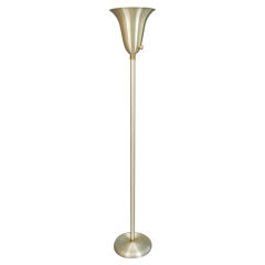 Russell Wright Aluminum Torchiere Floor Lamp -- Art Deco/Modernist