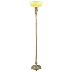 Antique A Fine 'Teens or 'Twenties Silver-Plated Torchiere Floor Lamp